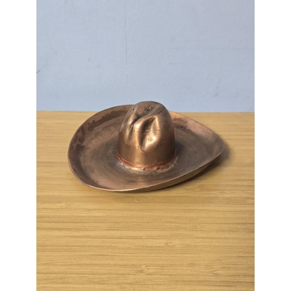 Vintage Copper Cowboy Hat Ashtray Trinket Dish